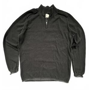 The Normal Brand Black Half-Zip Pullover Sweater, Size Large